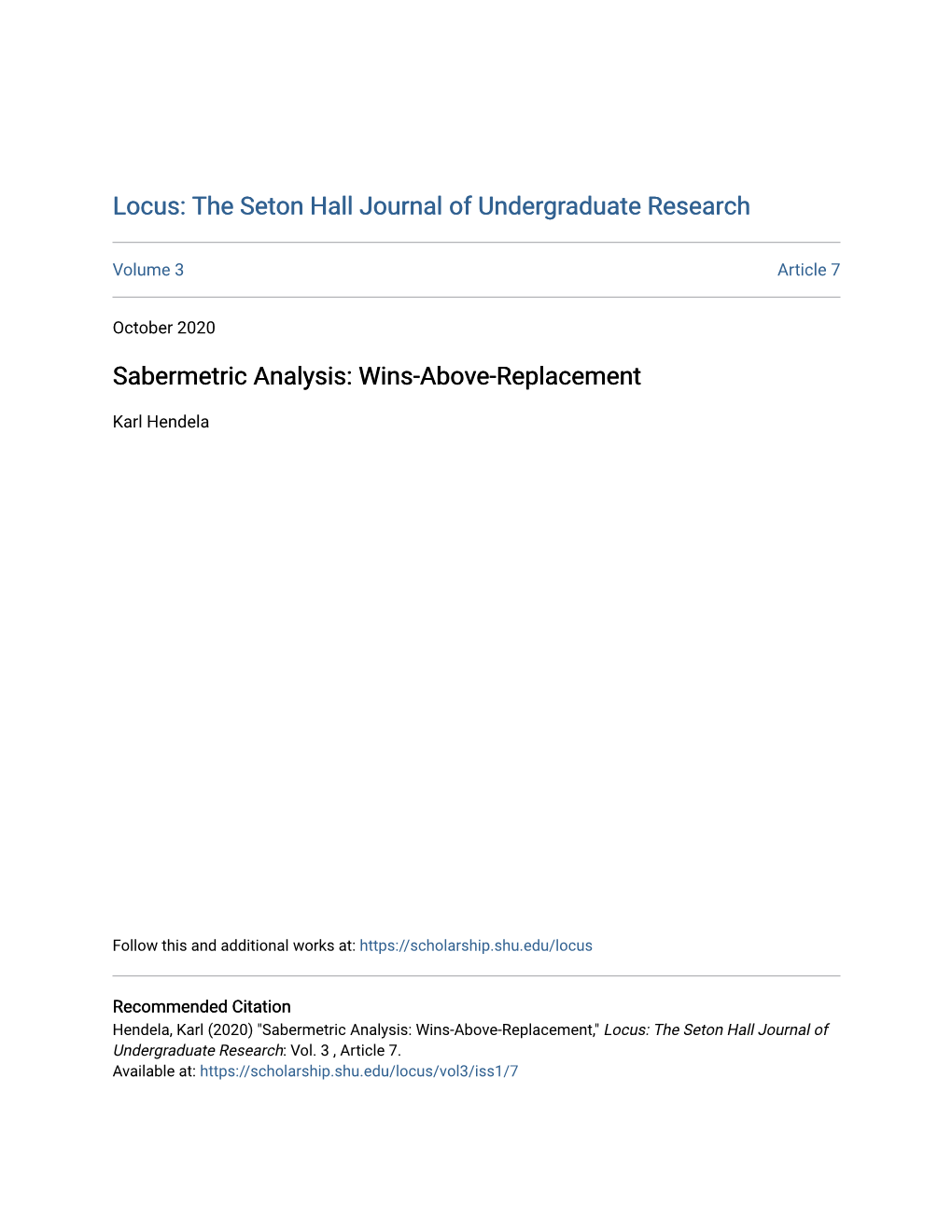 Sabermetric Analysis: Wins-Above-Replacement