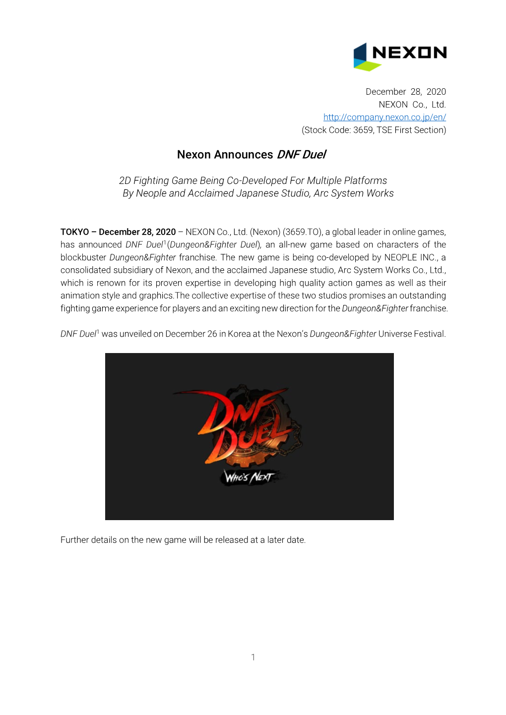 Nexon Announces DNF Duel
