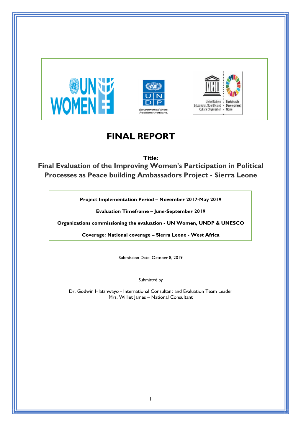 Final Evaluation of the Improving Women's Participation in Political