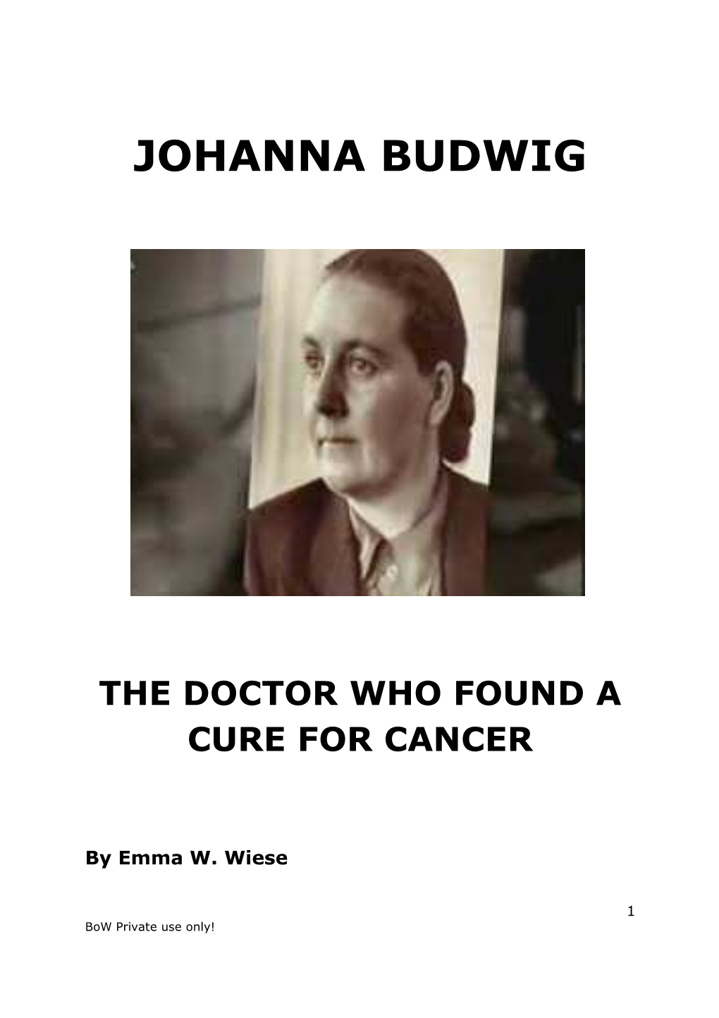 [PDF] Johanna Budwig: the Doctor Who