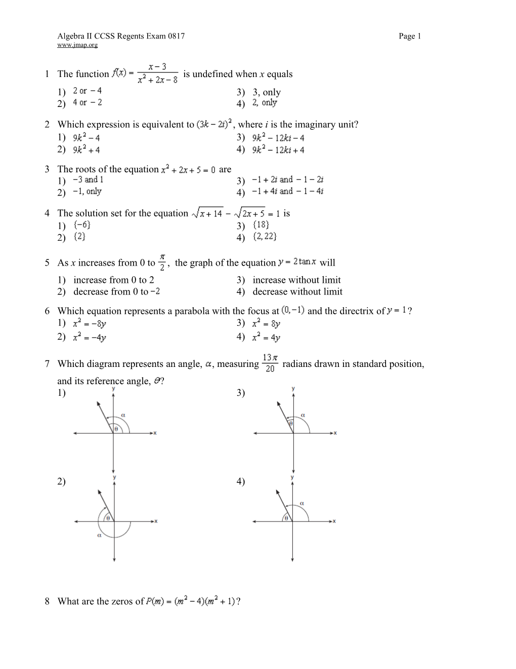 Algebra II CCSS Regents Exam 0817 Page 8