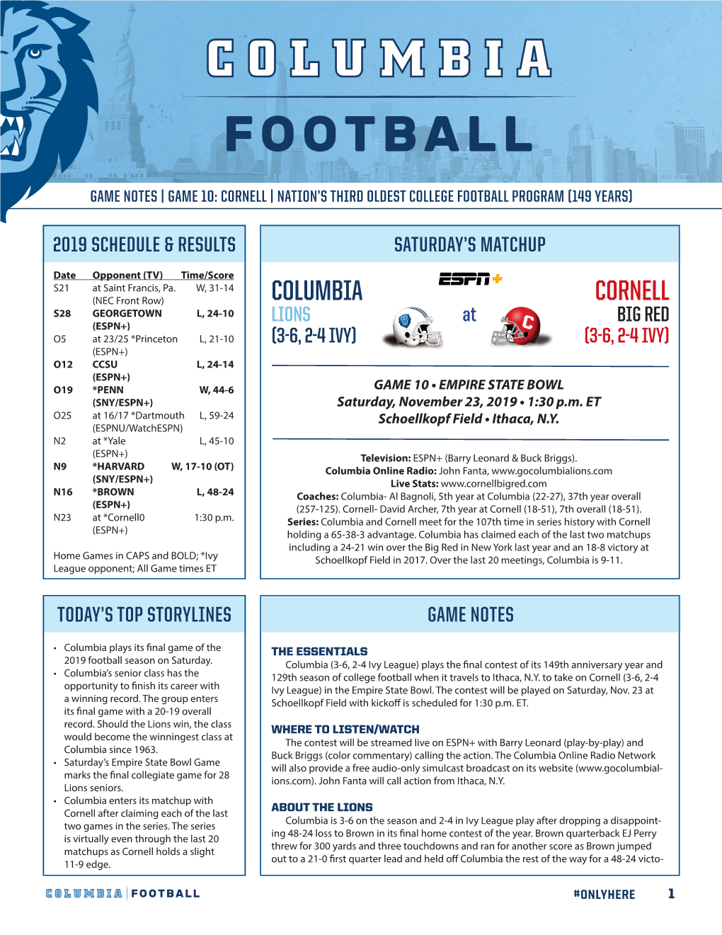 Game Notes Template 2019.Indd