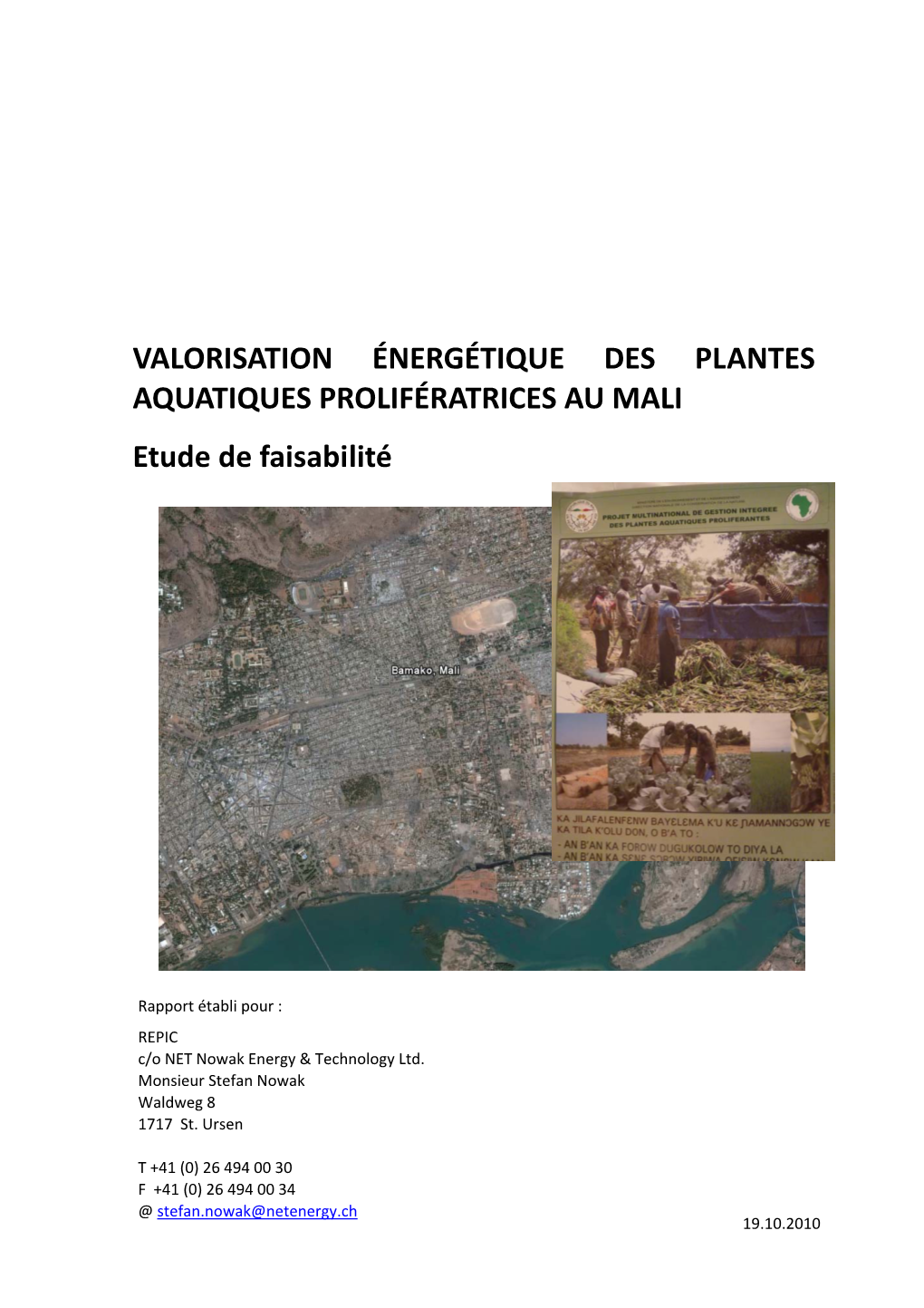 VALORISATION ÉNERGÉTIQUE DES PLANTES AQUATIQUES PROLIFÉRATRICES AU MALI Etude De Faisabilité