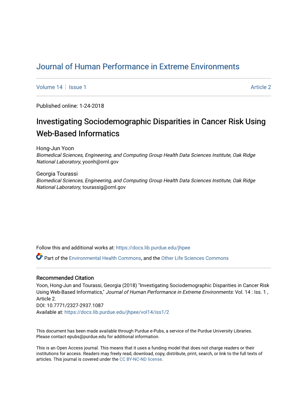 Investigating Sociodemographic Disparities in Cancer Risk Using Web-Based Informatics