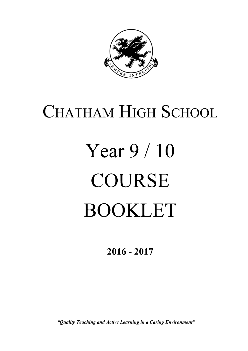 Year 9 / 10 Course Booklet