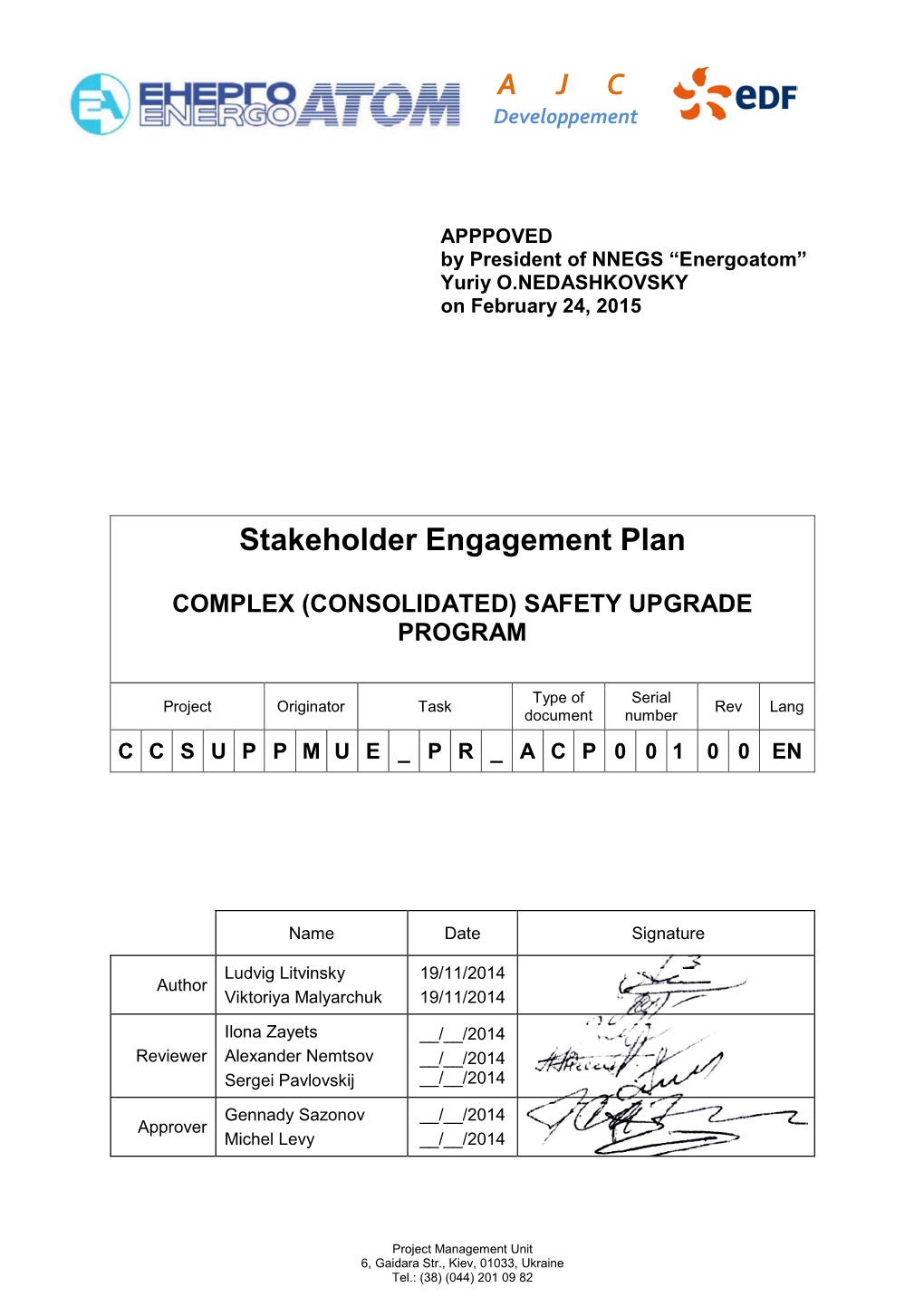 Stakeholder Engagement Plan