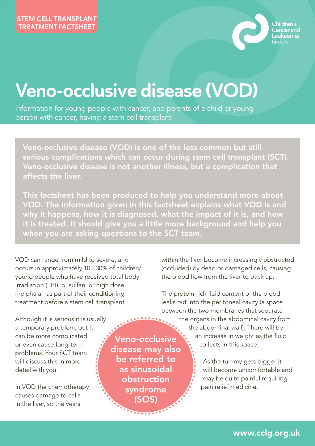 Veno-Occlusive Disease (VOD) Information for Young People with Cancer, and Parents of a Child Or Young Person with Cancer, Having a Stem Cell Transplant