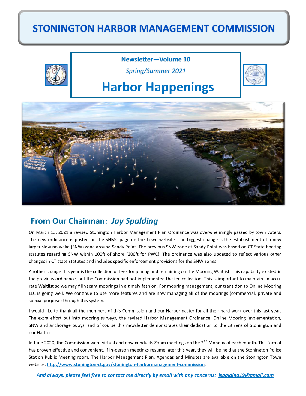 Newsletter—Volume 10 Spring/Summer 2021 Harbor Happenings