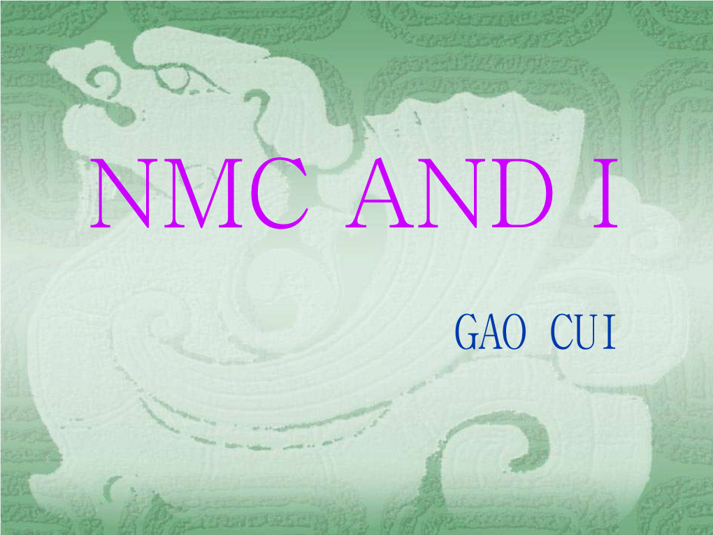 GAO CUI the History of NMC