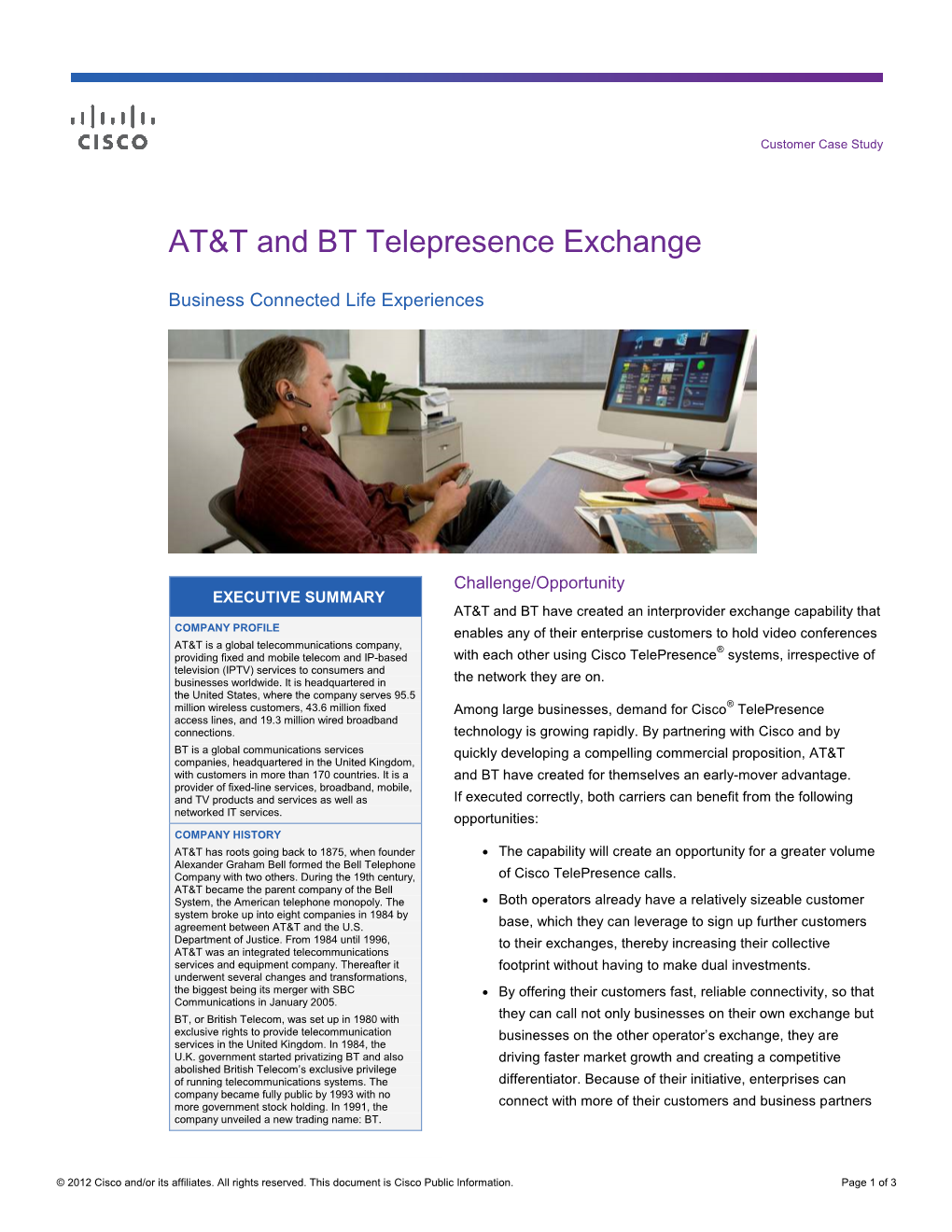 AT&T and BT Telepresence Exchange