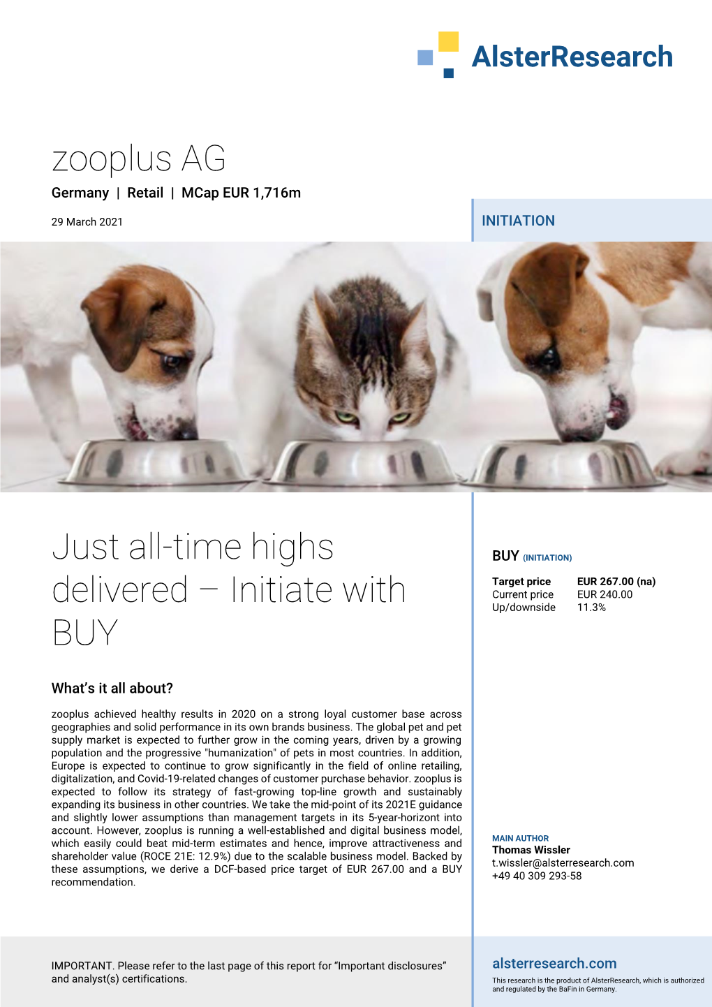 29 03 2021 Zooplus Initiation