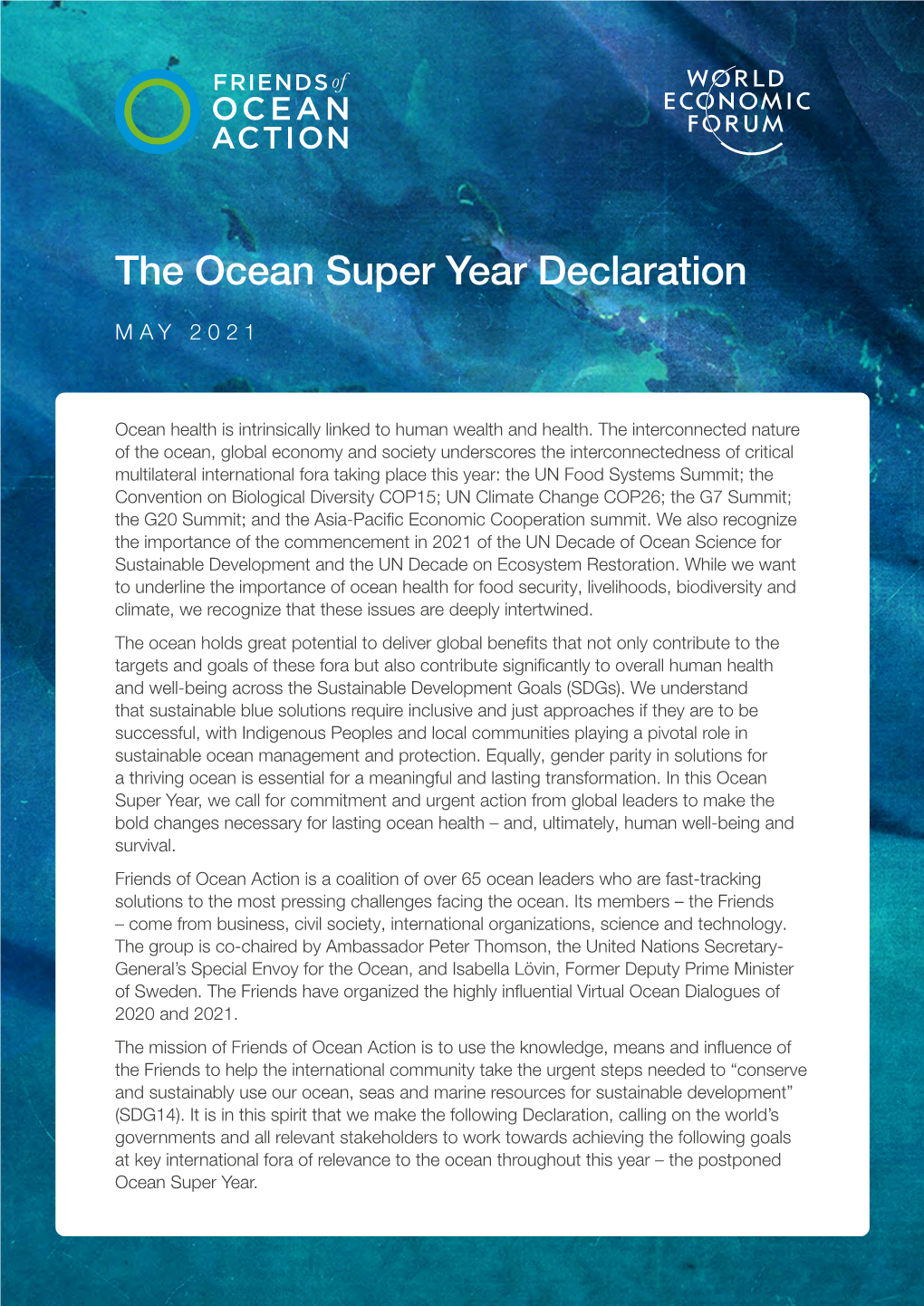 The Ocean Super Year Declaration