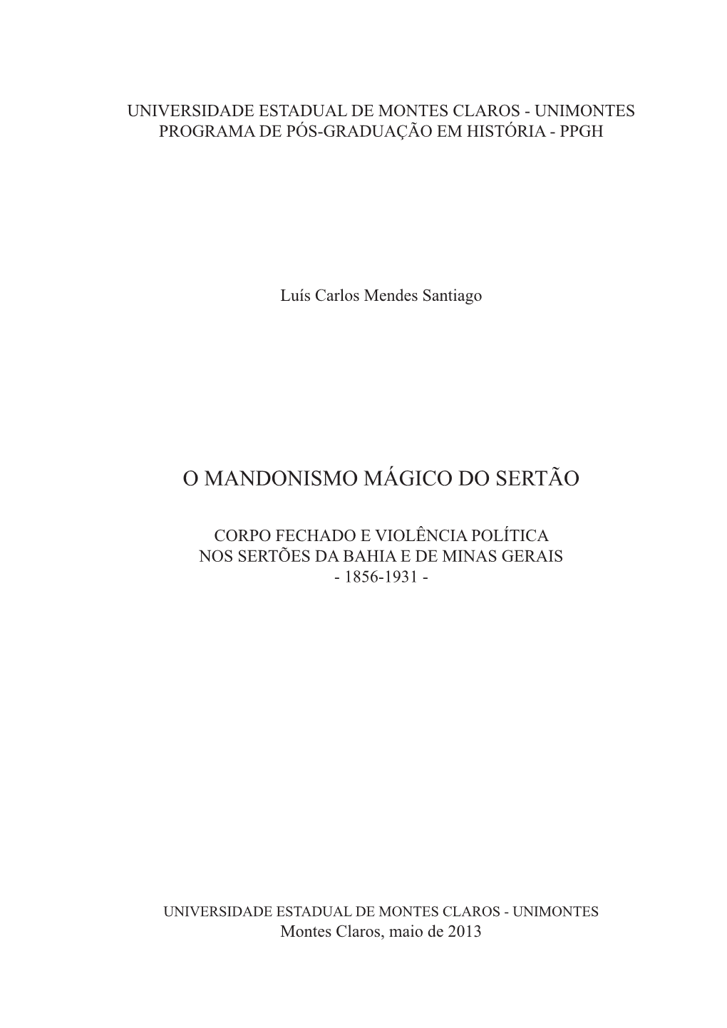 O Mandonismo Mágico Do Sertão