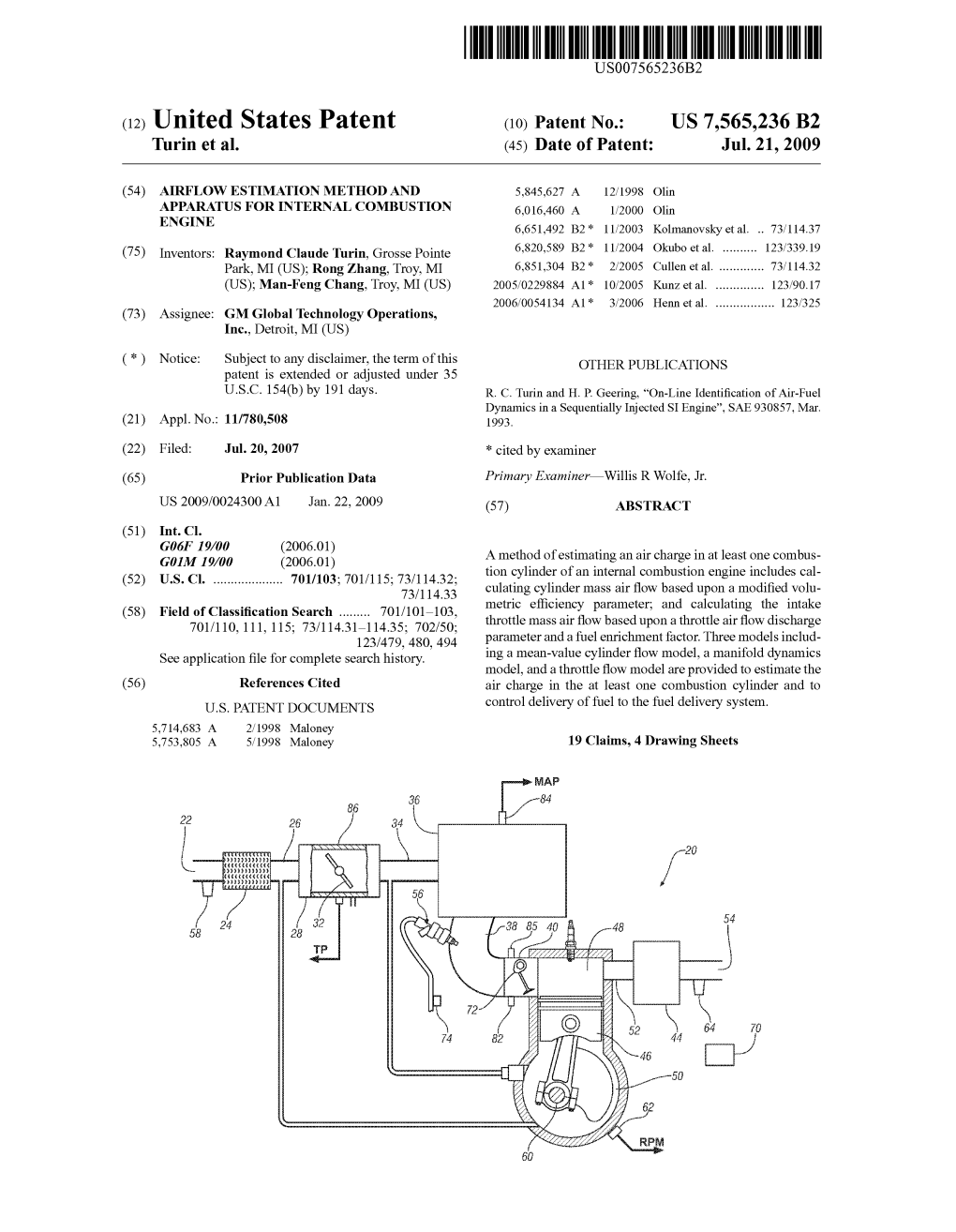 (12) United States Patent (10) Patent No.: US 7.565,236 B2 Turin Et Al