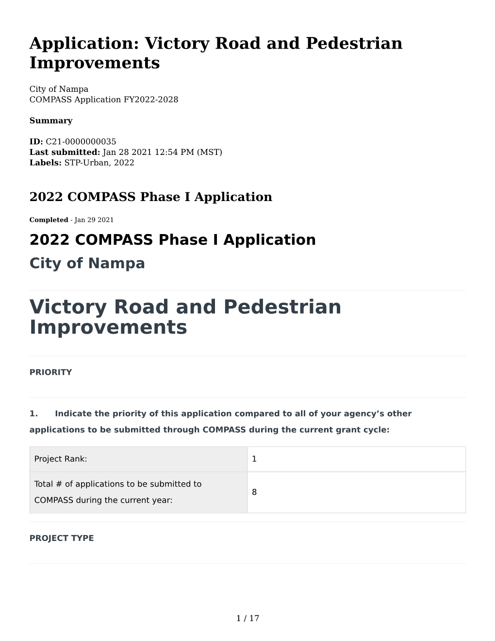 Victory Road and Pedestrian Improvements