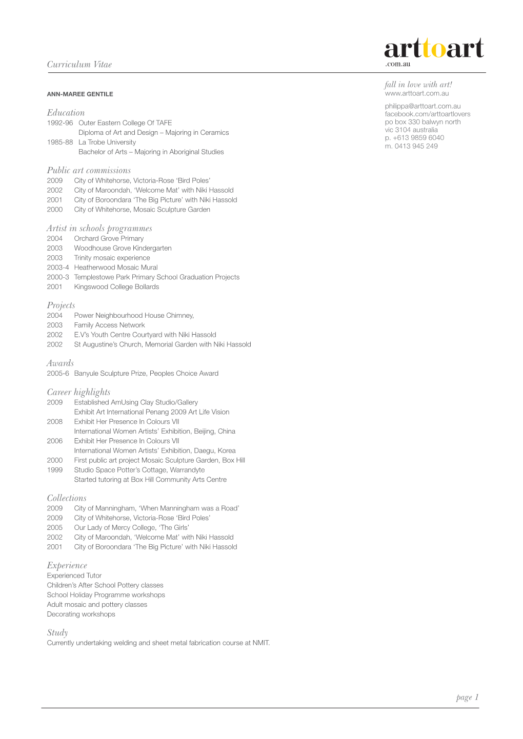 Download Ann-Maree Gentile's CV