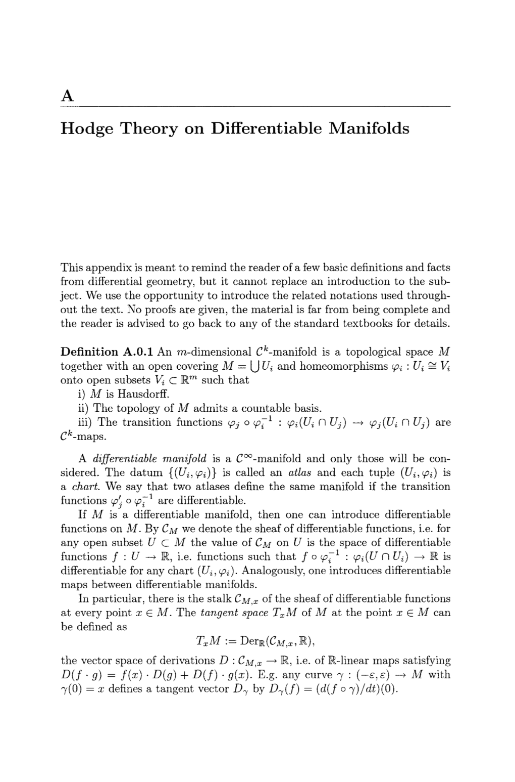 Hodge Theory on Differentiable Manifolds