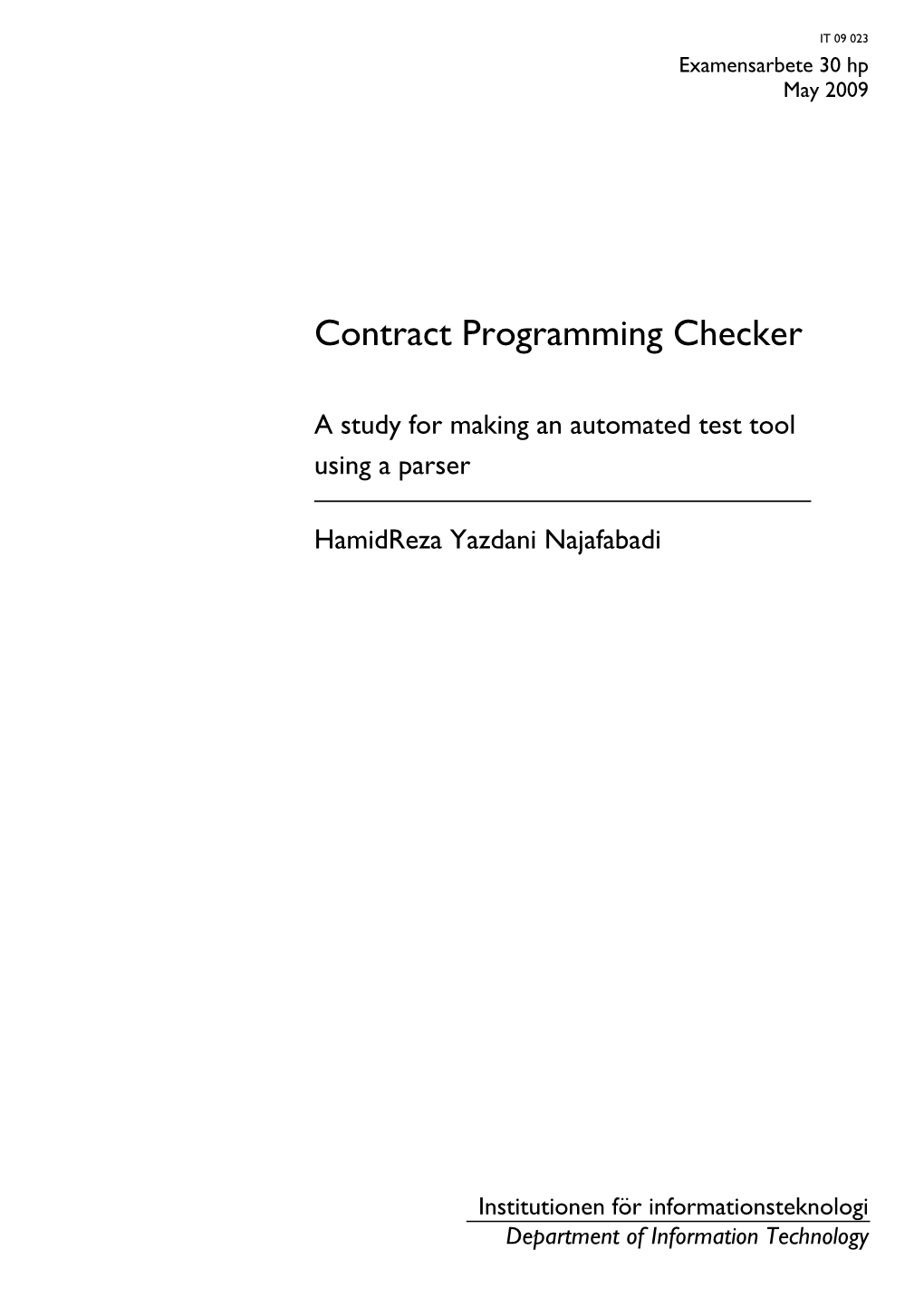 Contract Programming Checker