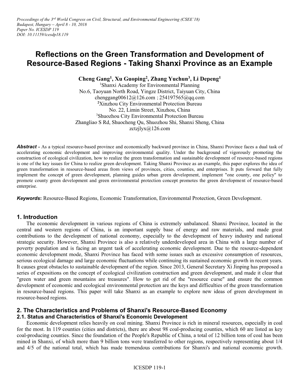 Reflections on the Green Transformation and Development of Resource-Based Regions - Taking Shanxi Province As an Example