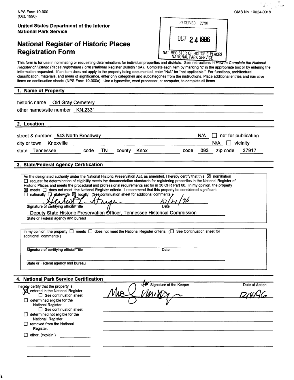 National Register of Historic Places Registration Form 24