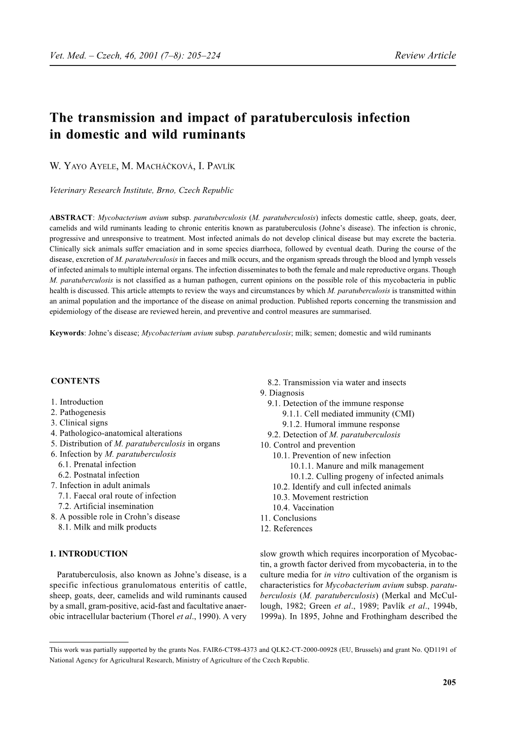 The Transmission and Impact of Paratuberculosis Infection in Domestic and Wild Ruminants