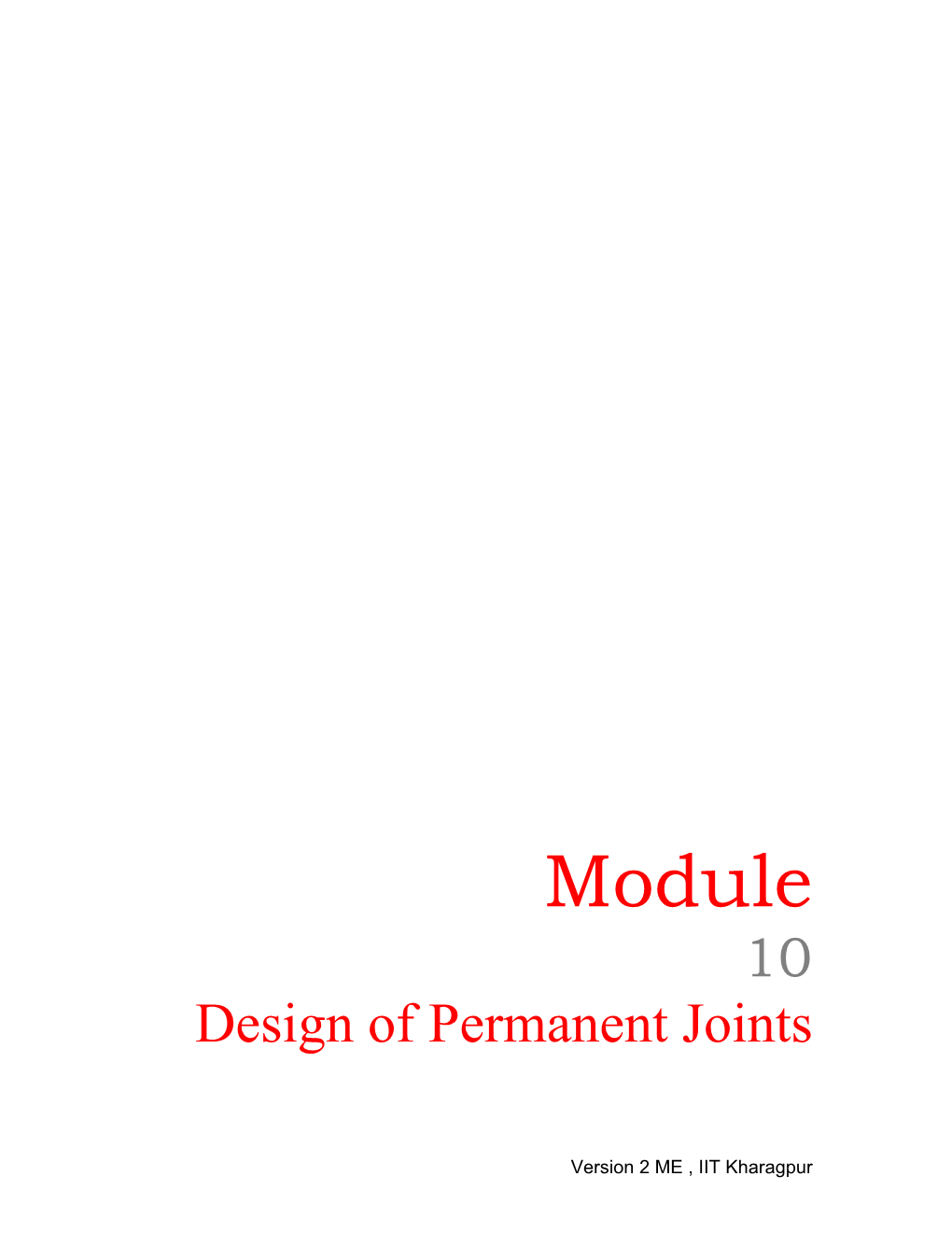 Design of Permanent Joints
