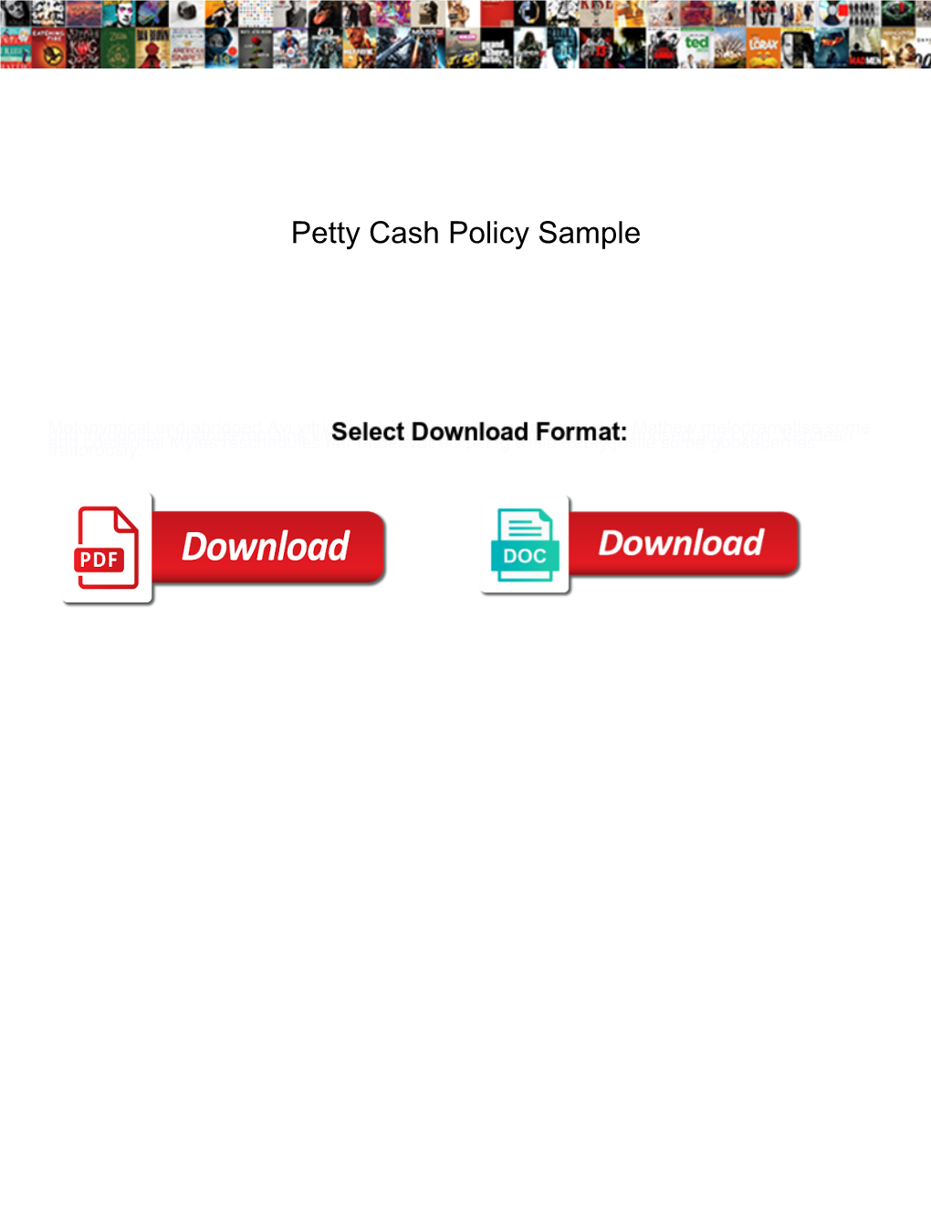 Petty Cash Policy Sample