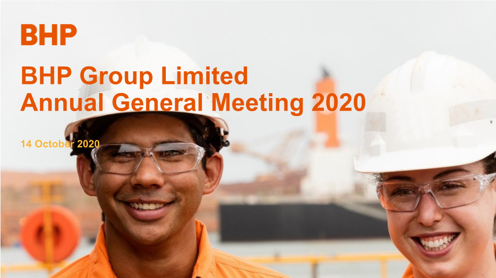 BHP Group Limited Annual General Meeting 2020