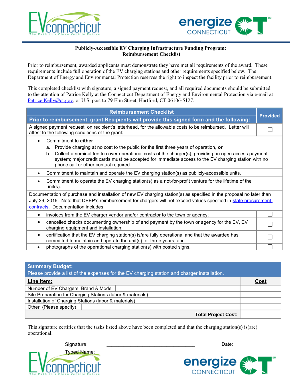 Publicly-Accessible EV Charging Infrastructure Funding Program