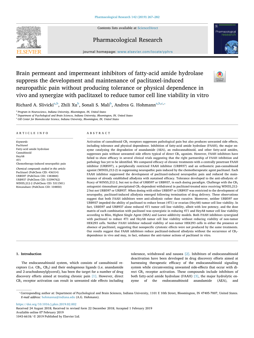 Brain Permeant and Impermeant Inhibitors of Fatty-Acid