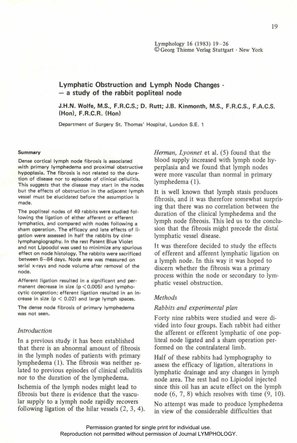 19 Lymphatic Obstruction and Lymph Node Changes