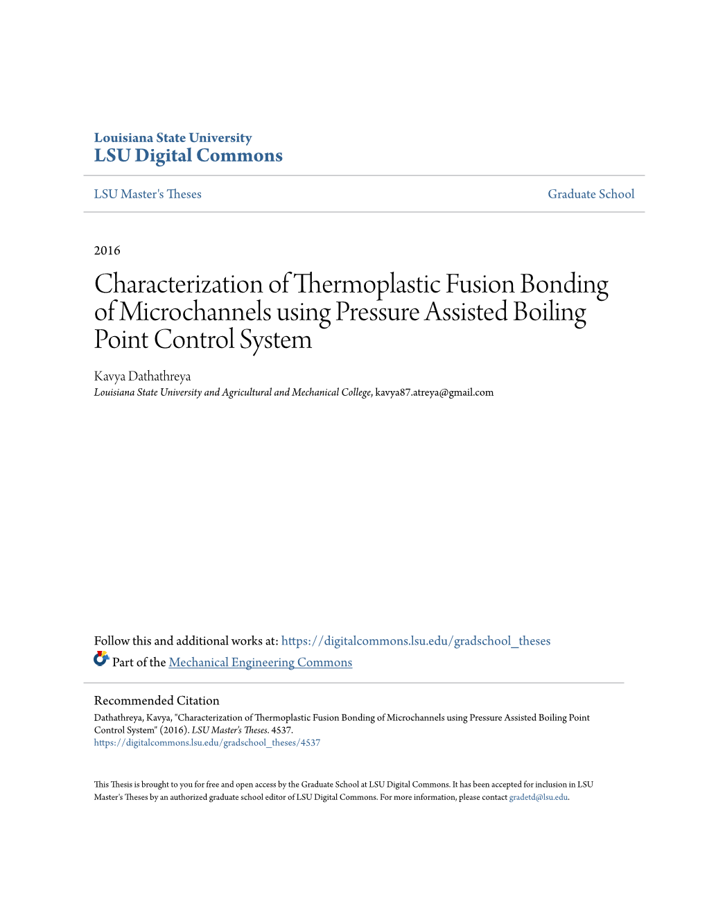 Characterization of Thermoplastic Fusion Bonding of Microchannels