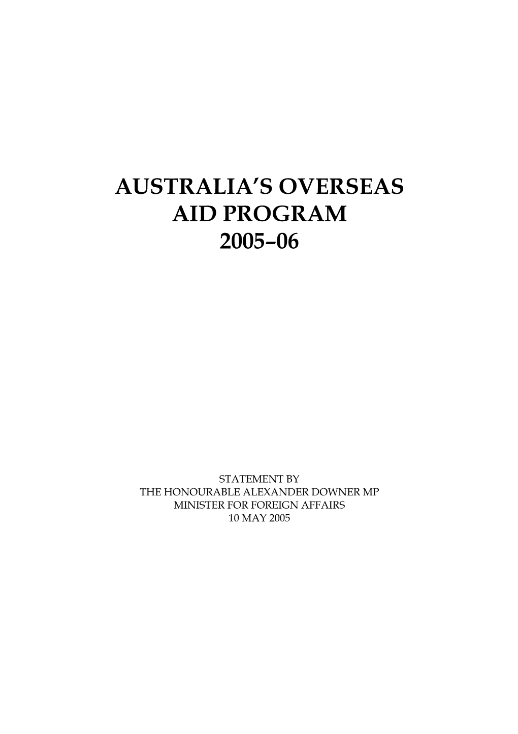 Australia's Overseas Aid Program 2005–06