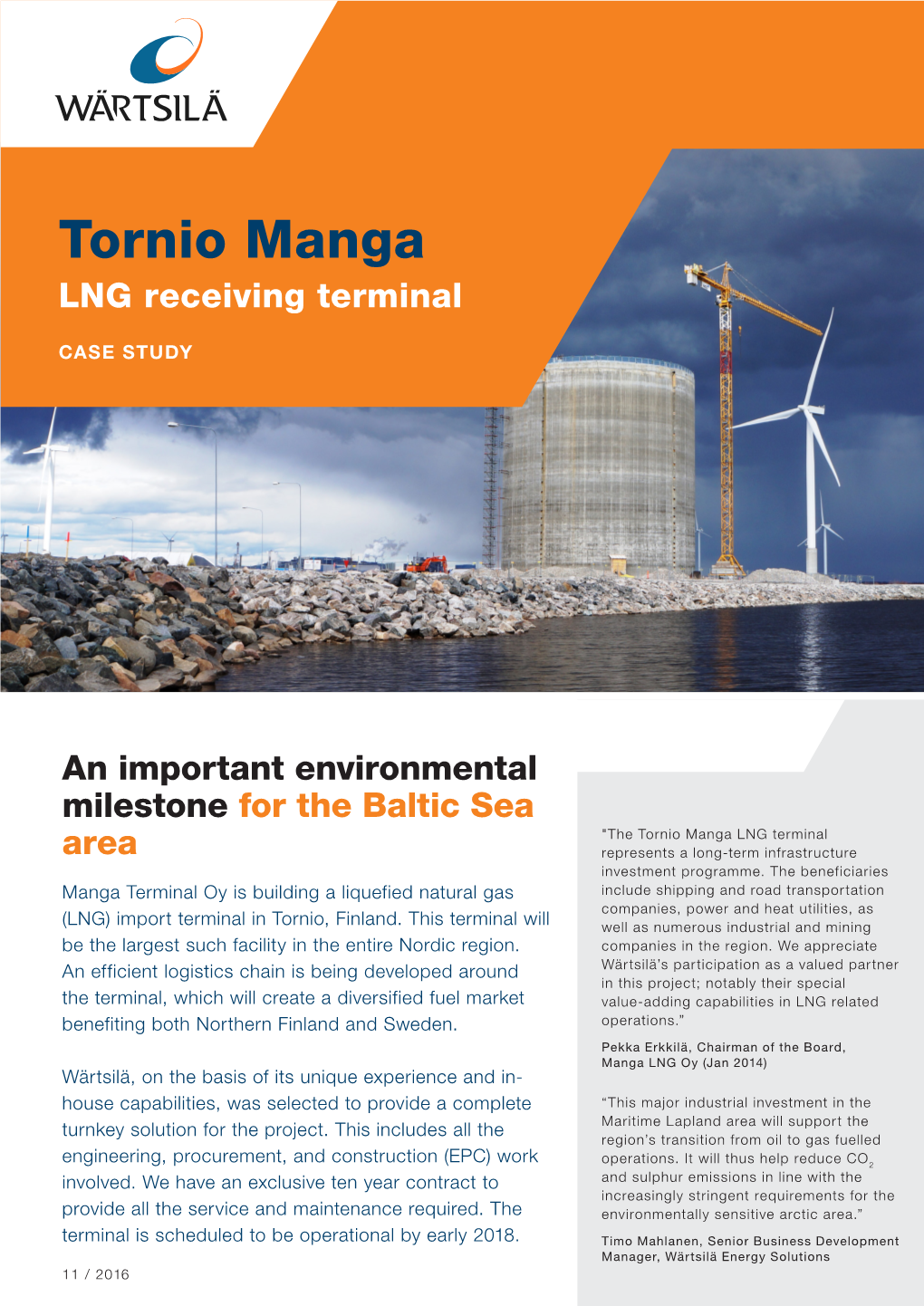 Tornio Manga LNG Terminal Reference Sheet