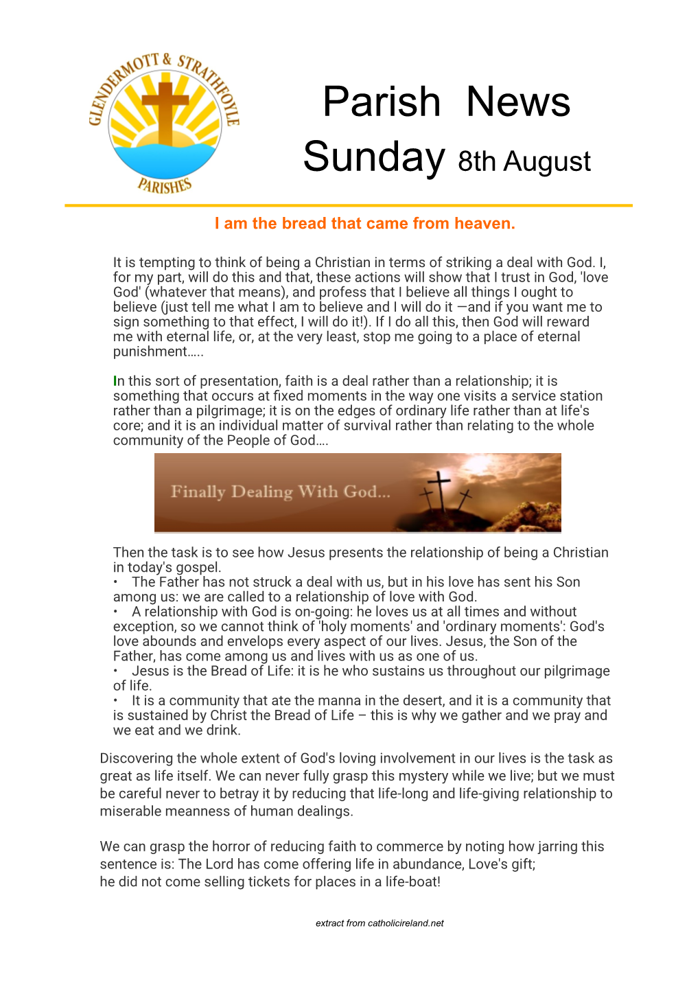 Parish News Sunday 8Th August