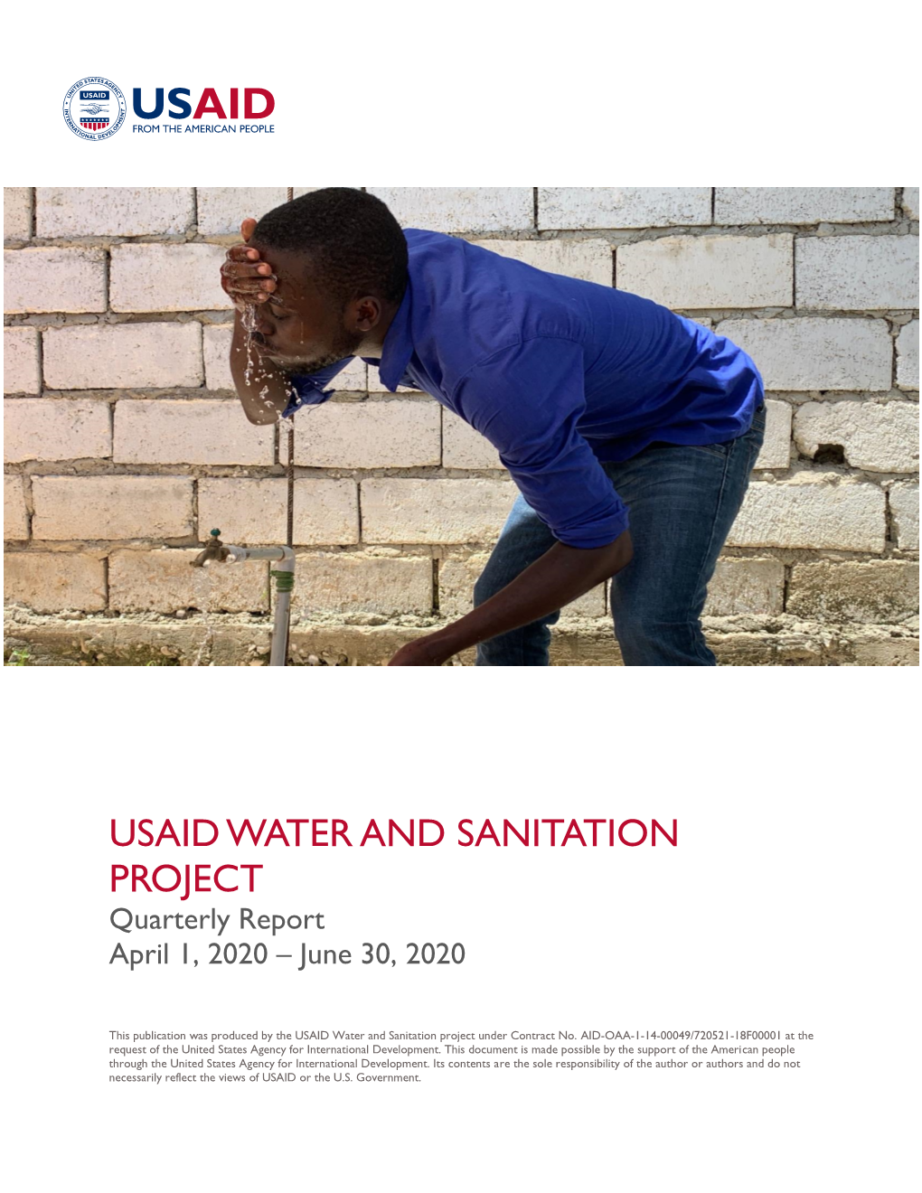 USAID WATER and SANITATION PROJECT Quarterly Report April 1, 2020 – June 30, 2020