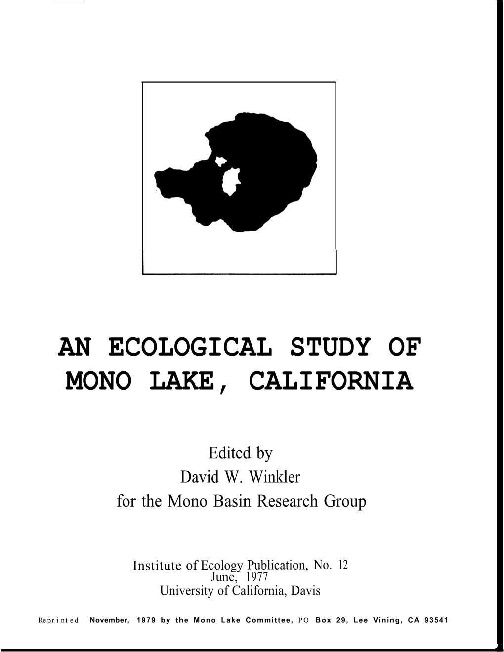 An Ecological Study of Mono Lake, California