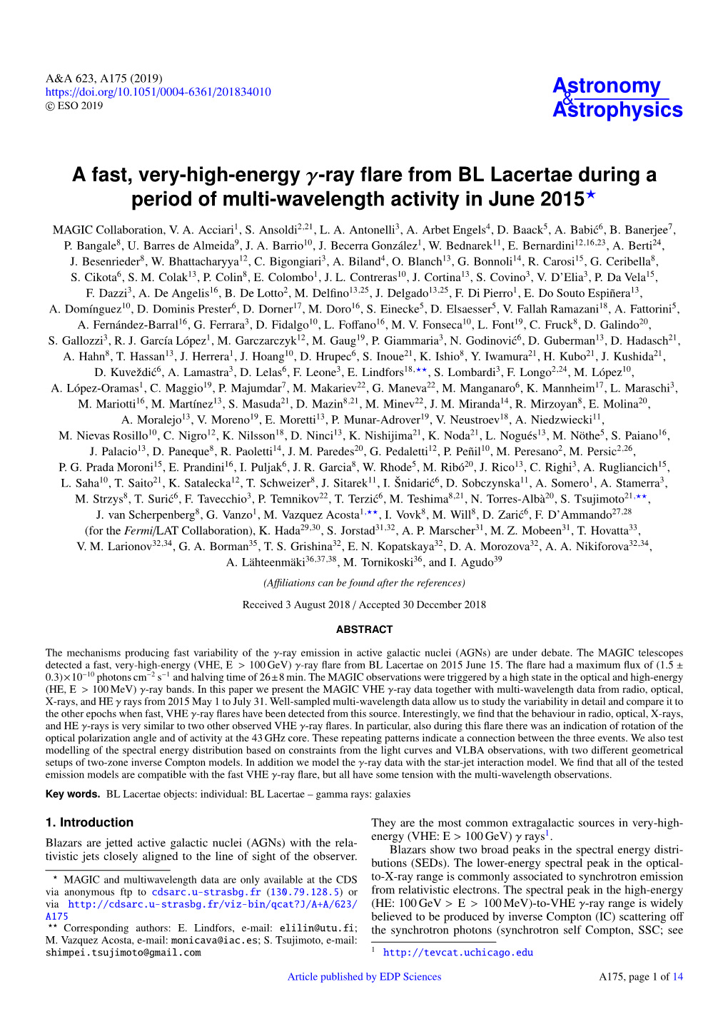 A Fast, Very-High-Energy Γ-Ray Flare from BL Lacertae During a Period of Multi-Wavelength Activity in June 2015