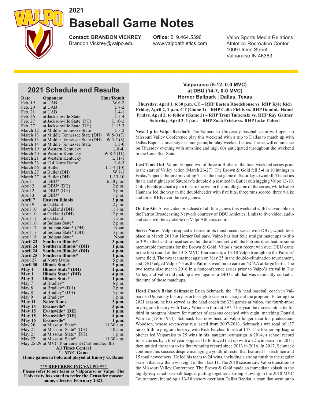 Baseball Game Notes