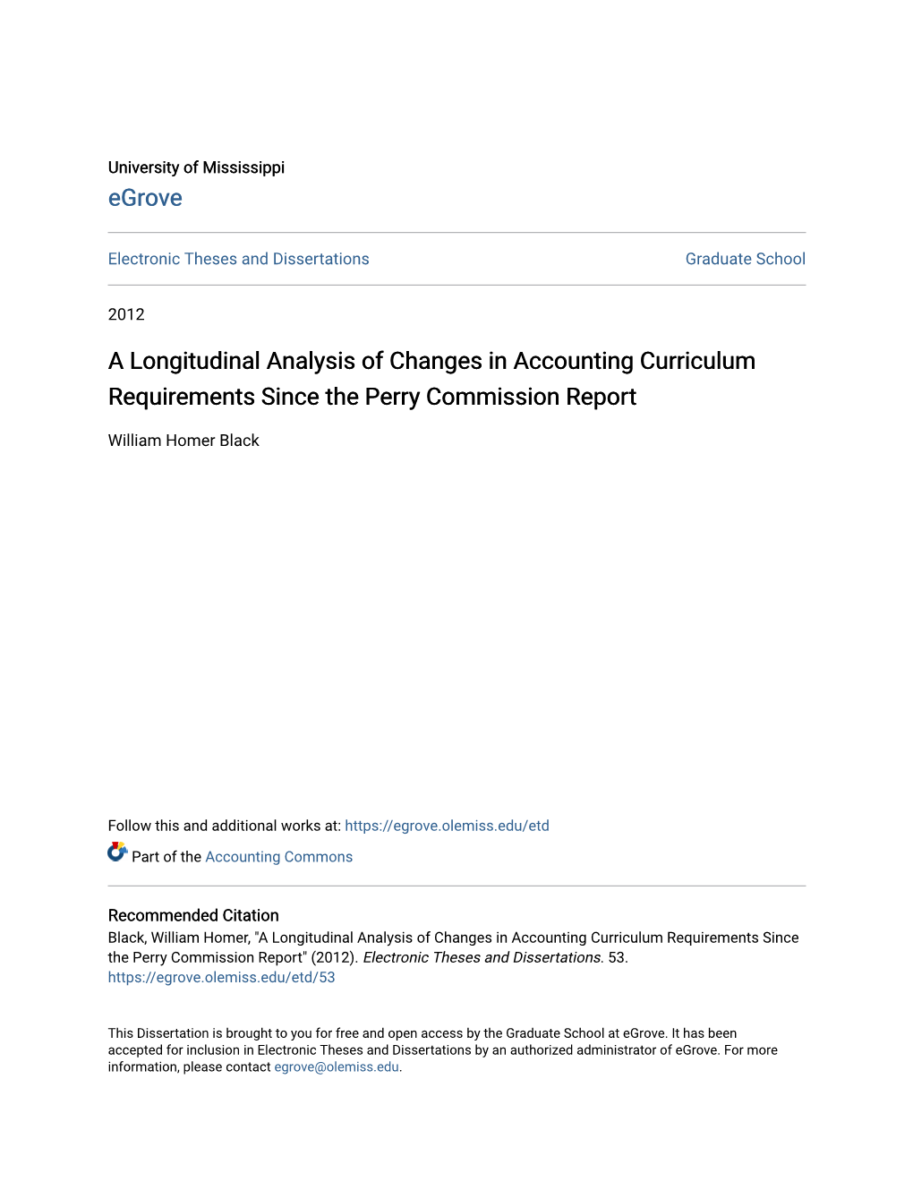 A Longitudinal Analysis of Changes in Accounting Curriculum Requirements Since the Perry Commission Report