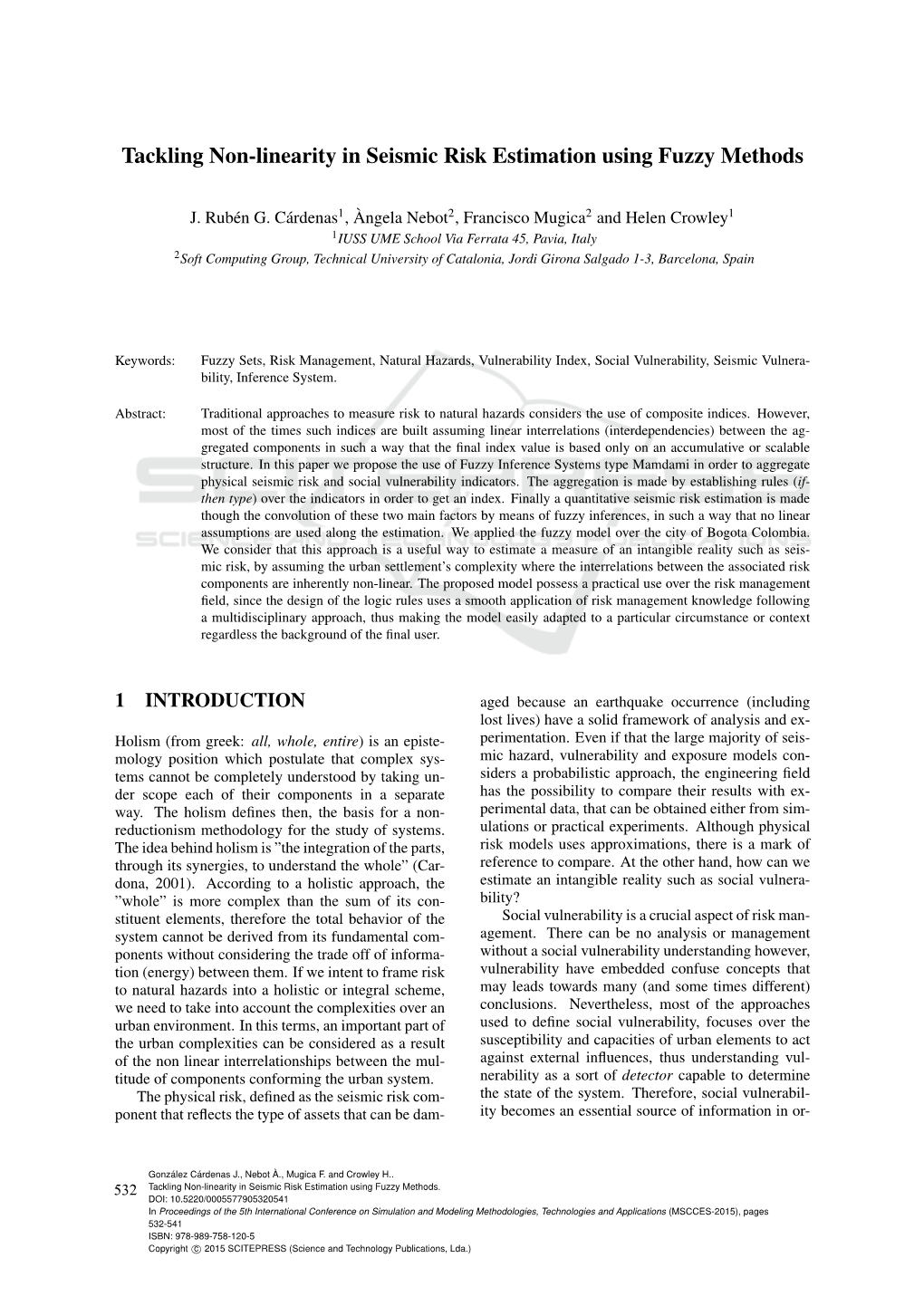 Tackling Non-Linearity in Seismic Risk Estimation Using Fuzzy Methods