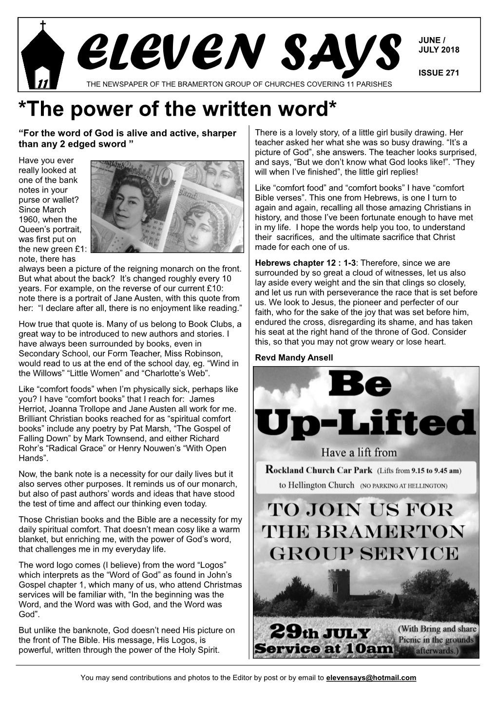 The Power of the Written Word* “For the Word of God Is Alive and Active, Sharper There Is a Lovely Story, of a Little Girl Busily Drawing