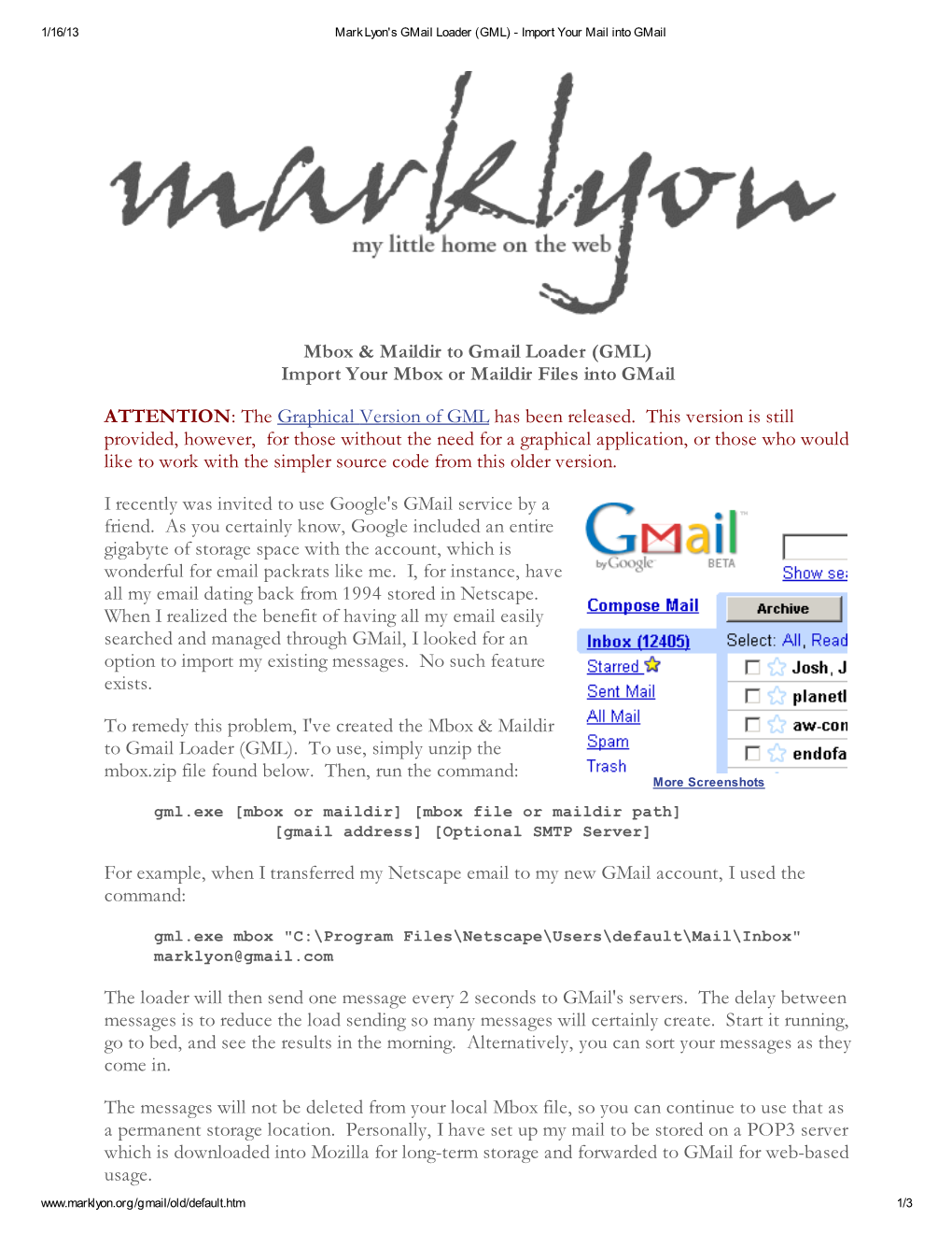 Mbox & Maildir to Gmail Loader
