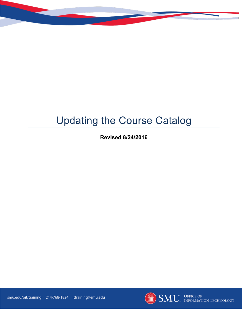 Updating the Course Catalog
