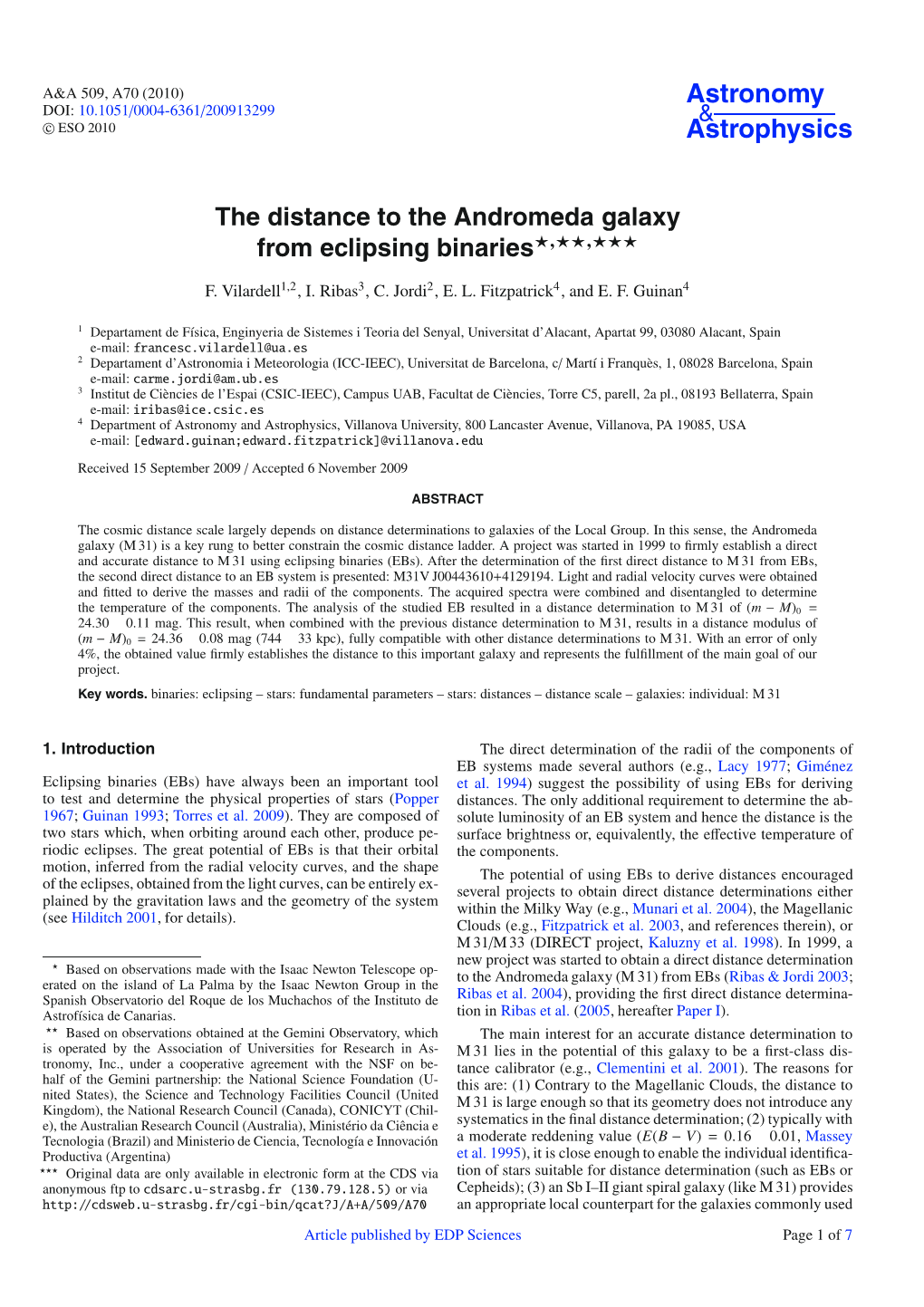 The Distance to the Andromeda Galaxy from Eclipsing Binaries�,��,�
