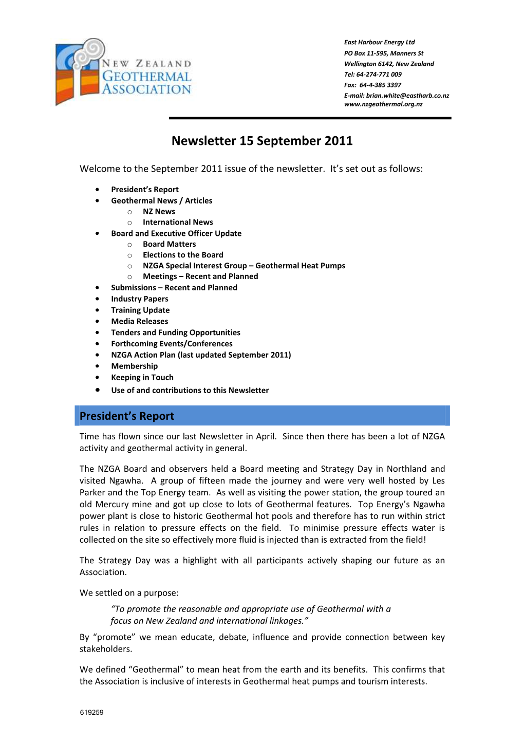 NZGA Treasurers Report