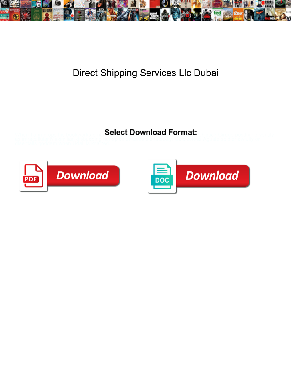 Direct Shipping Services Llc Dubai