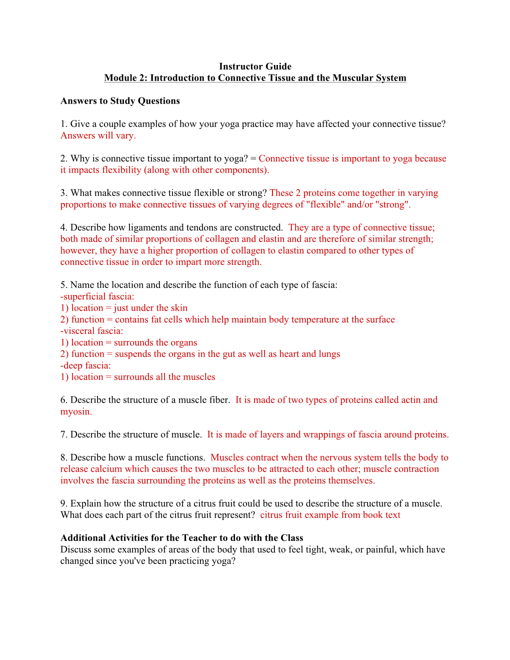 Module 2 Connective Tissue and Muscular System