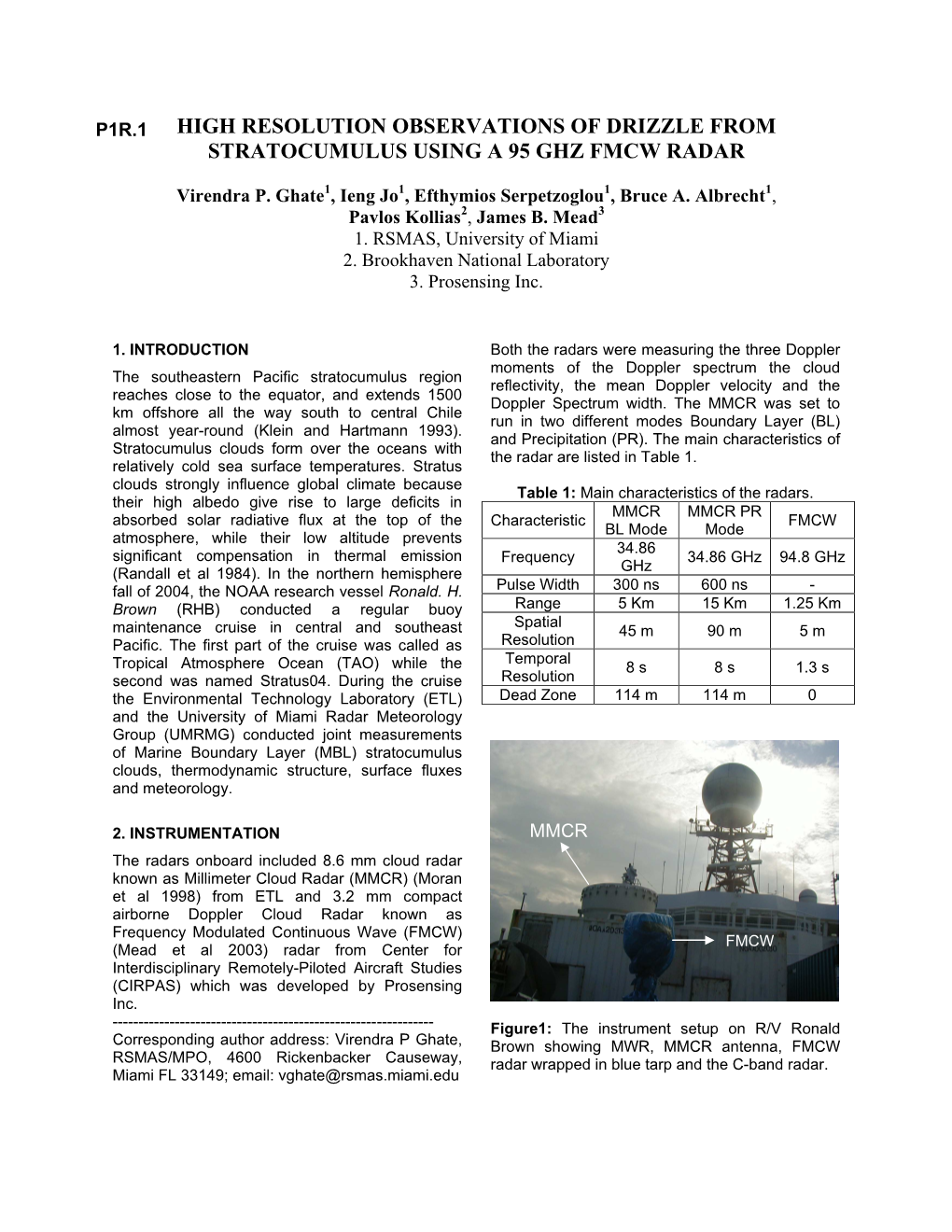 High Resolution Observations of Drizzle from Stratocumulus Using a 95 Ghz Fmcw Radar