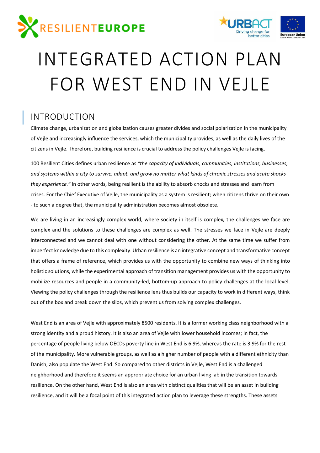 Integrated Action Plan for West End in Vejle